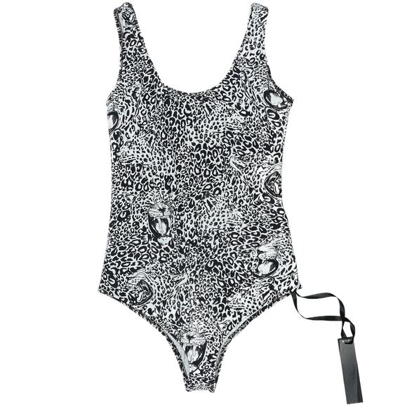 MARCELL VON BERLIN leopard print one piece black white swimsuit Size XS / S NEW - Picture 1 of 6